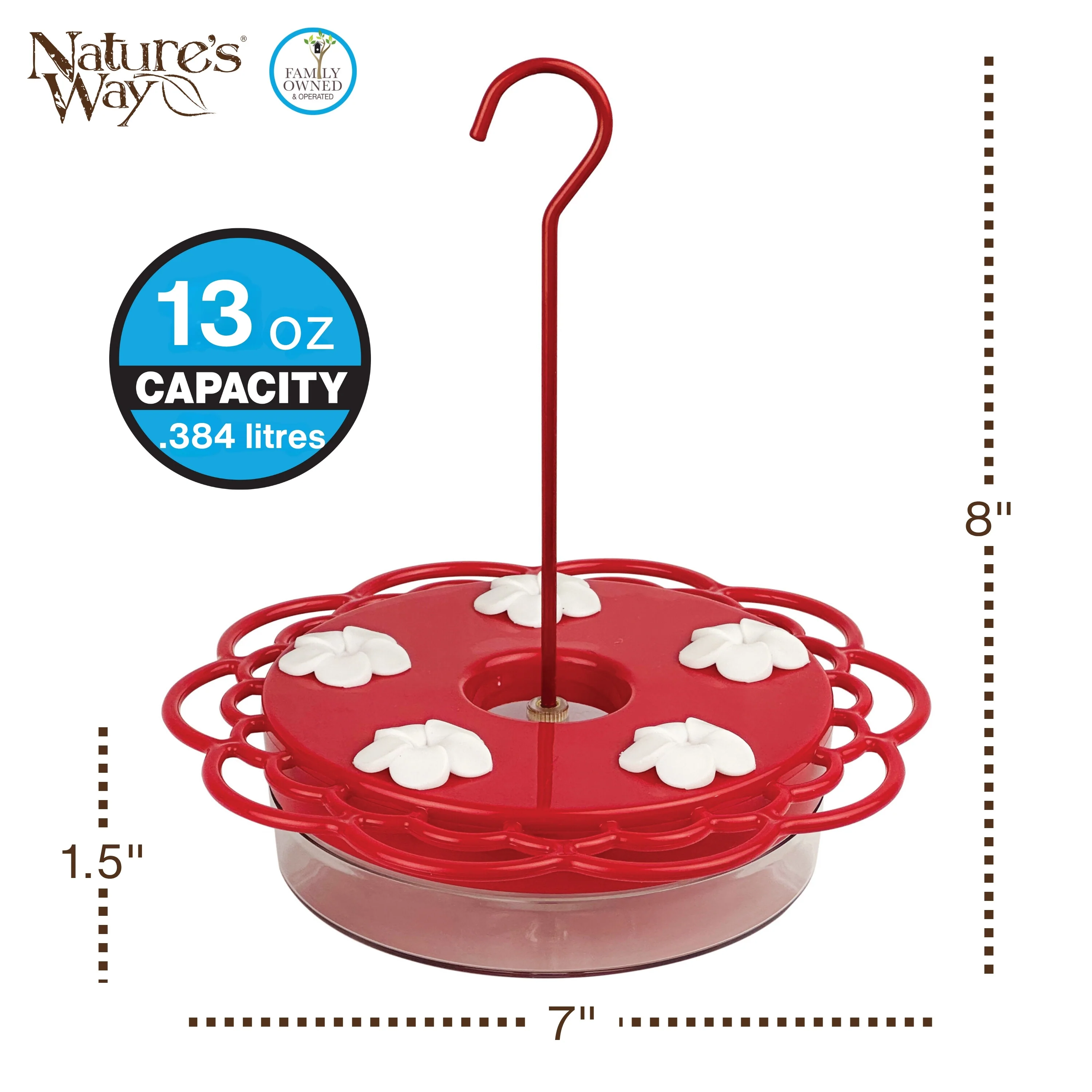 2-in-1 Red Plastic Hanging Dish or Window Mount Hummingbird Feeder - Image 3