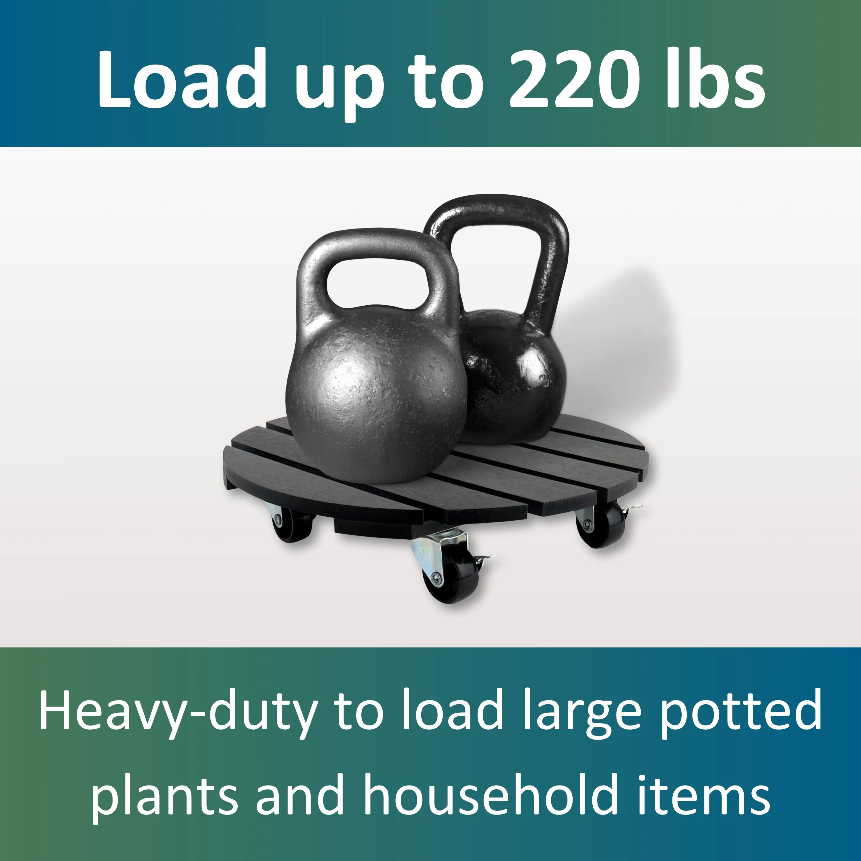 2 Pack Recycled Plastic 12" Plant Caddy - Image 5