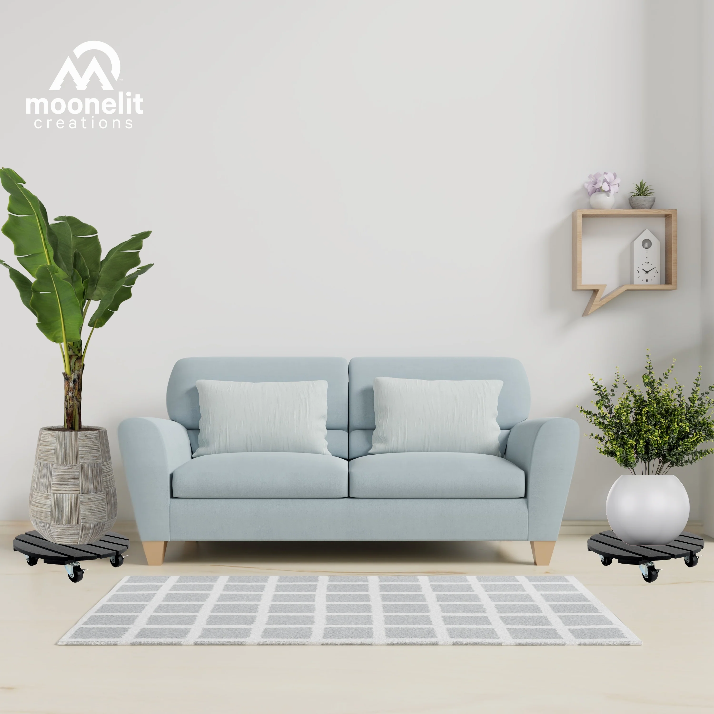 2 Pack Recycled Plastic 12" Plant Caddy - Image 9