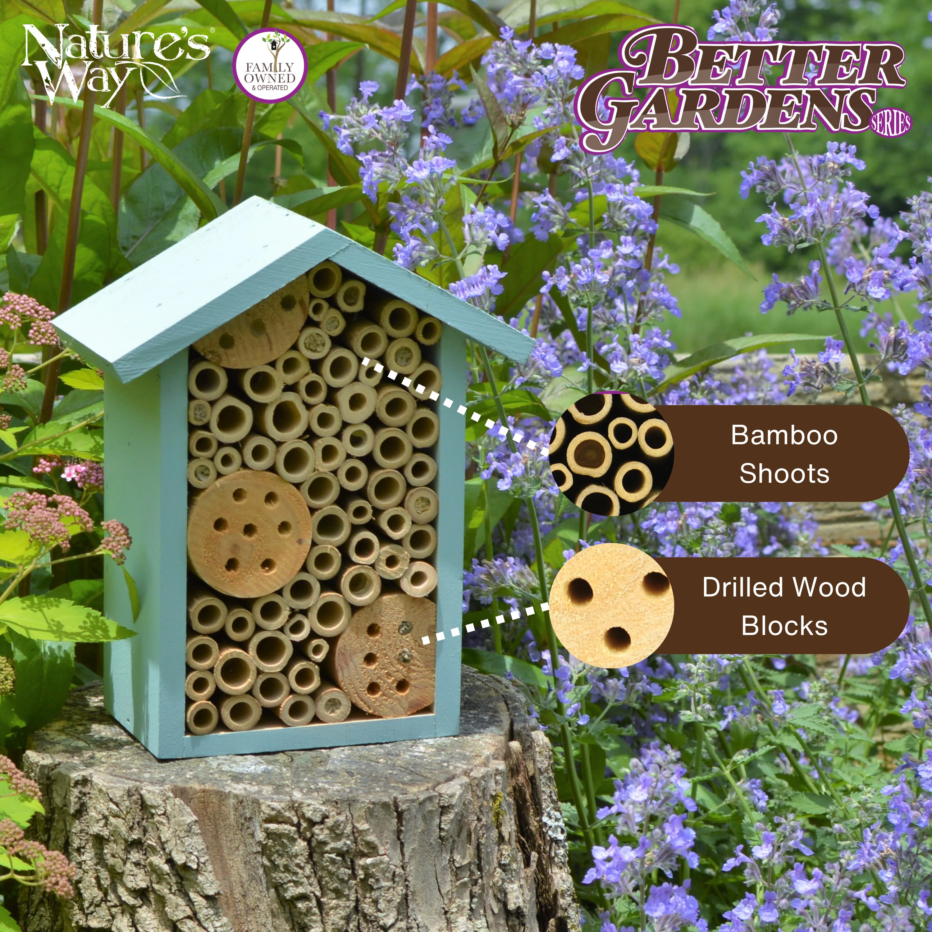 Better Gardens Pollinator House - Teal - Image 3