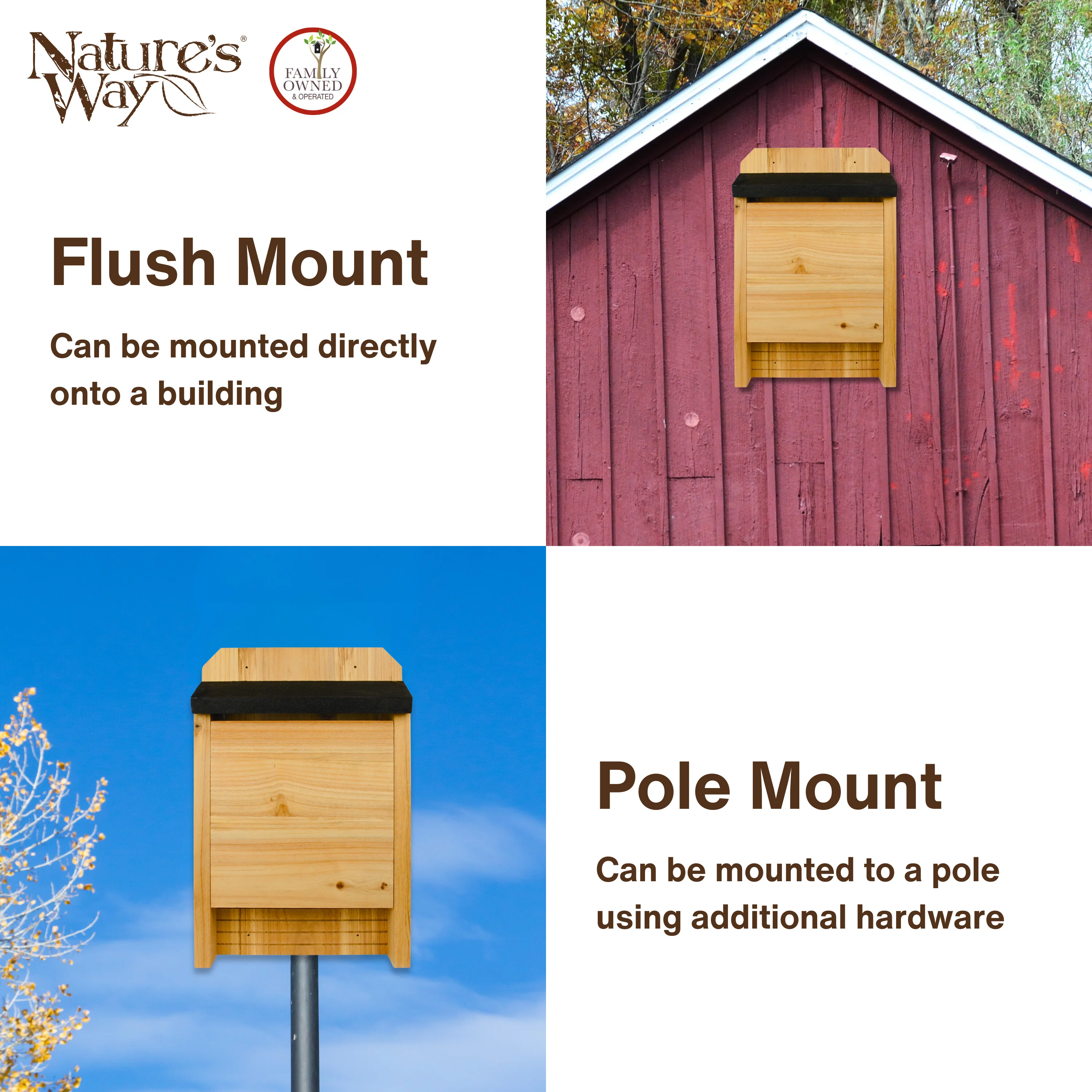 Cedar Single Chamber Bat House - Image 5