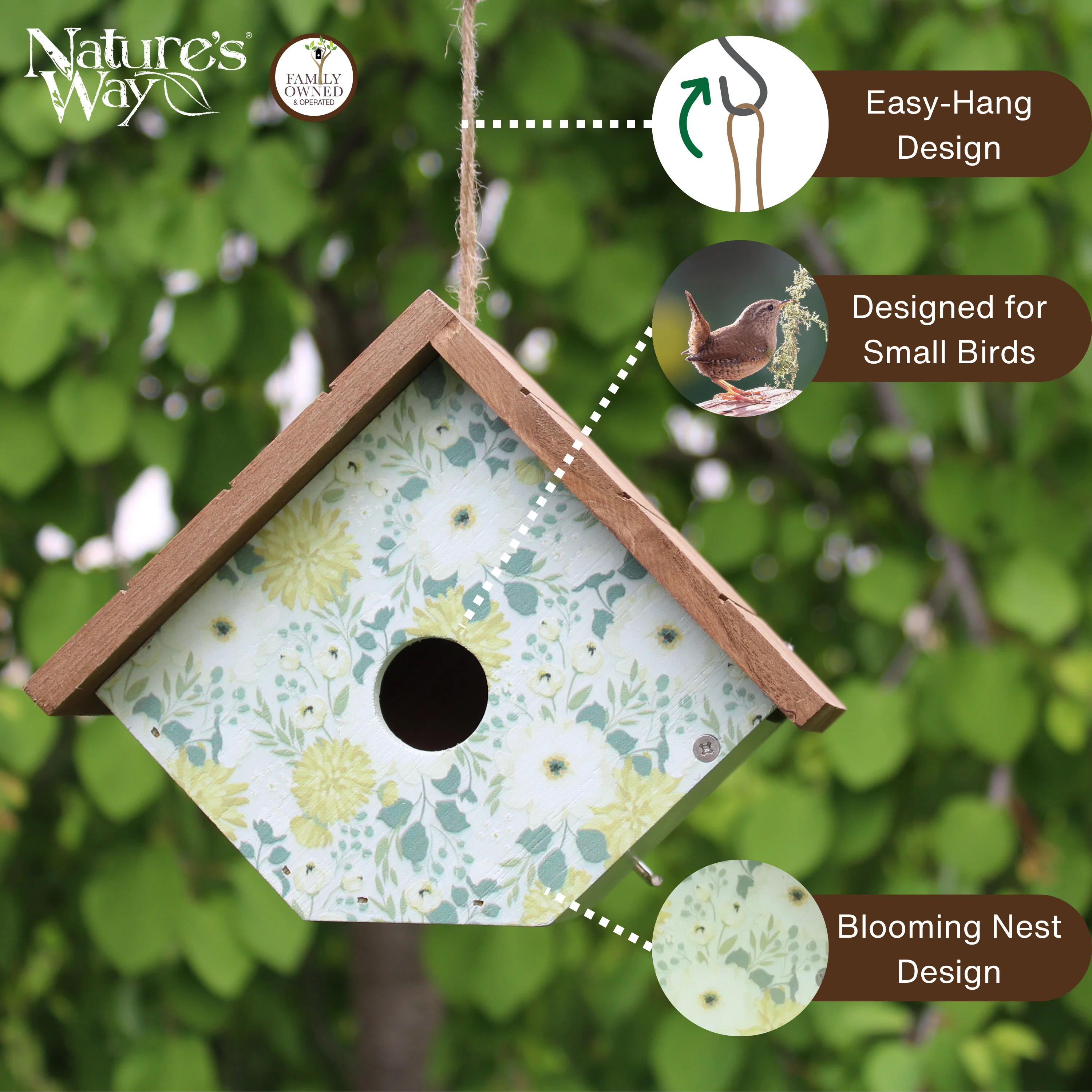Blooming Nest Decorative Wren House - Image 3