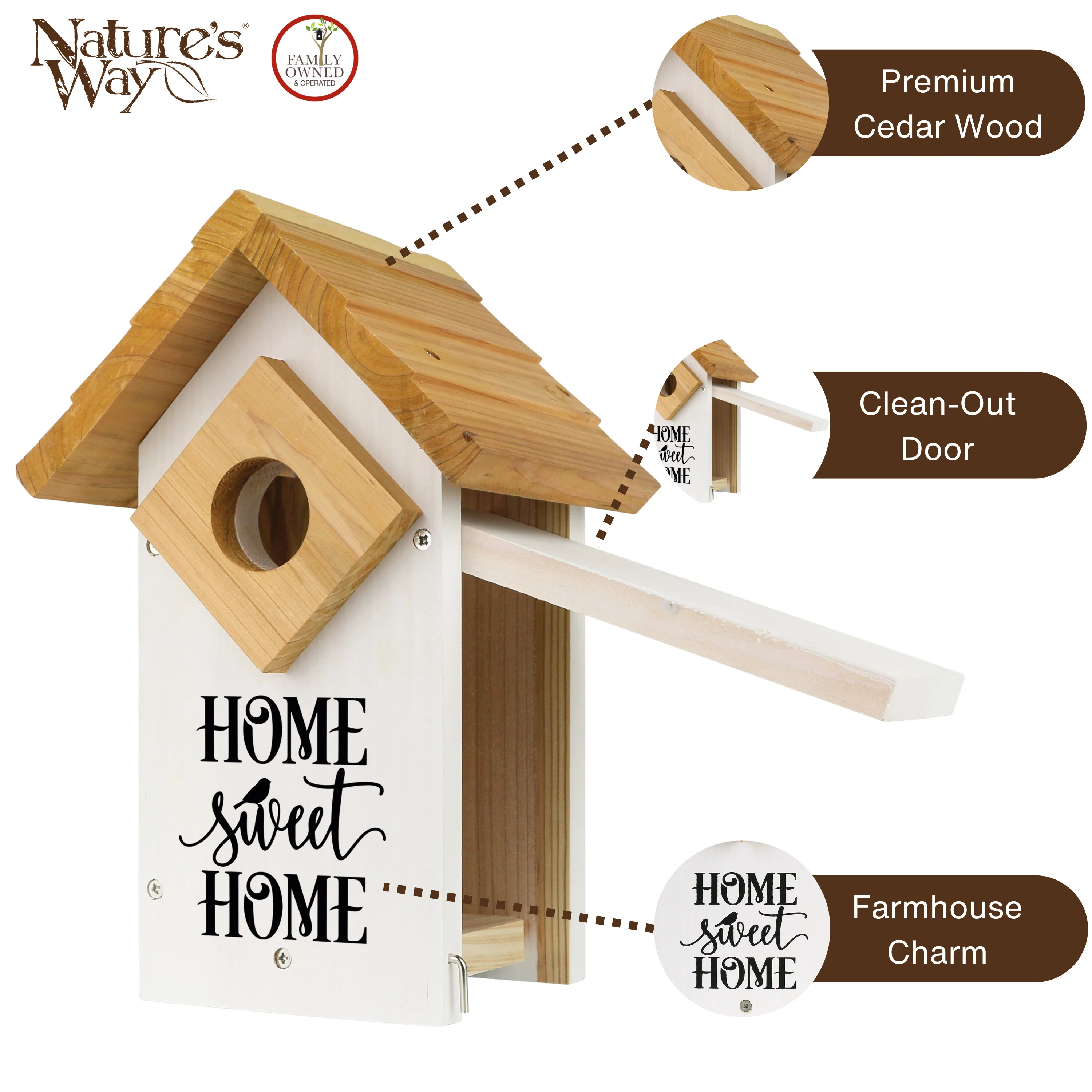 Farmhouse Cedar Bluebird House - Image 4