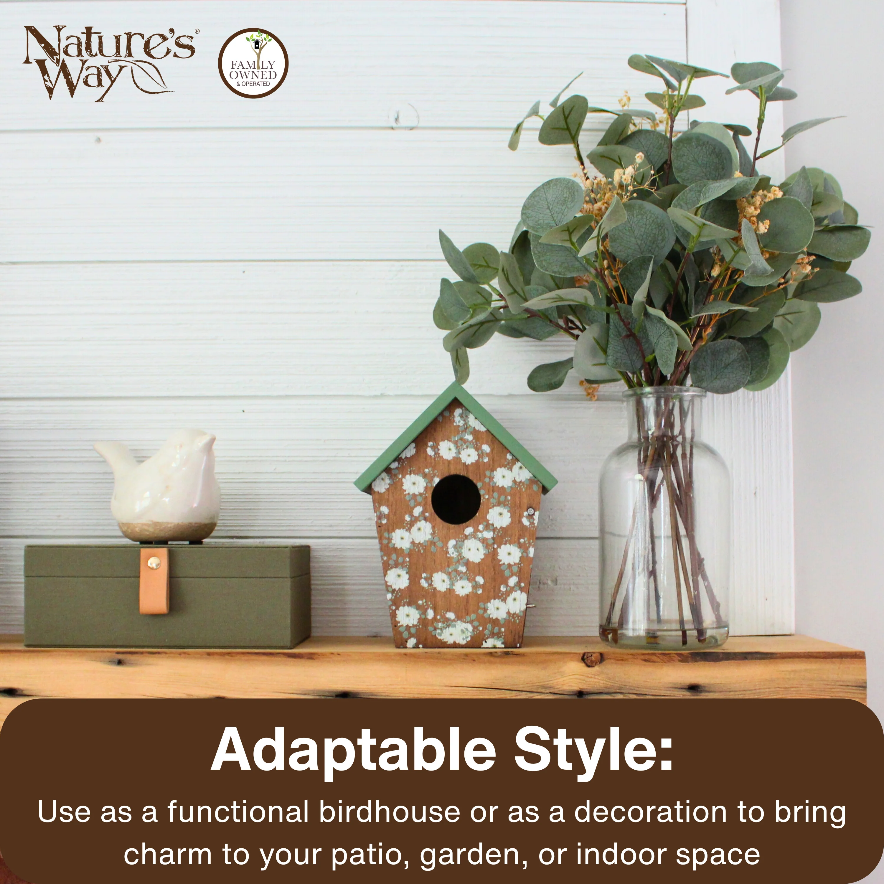 Verdant Petals Decorative Bluebird House - Image 5