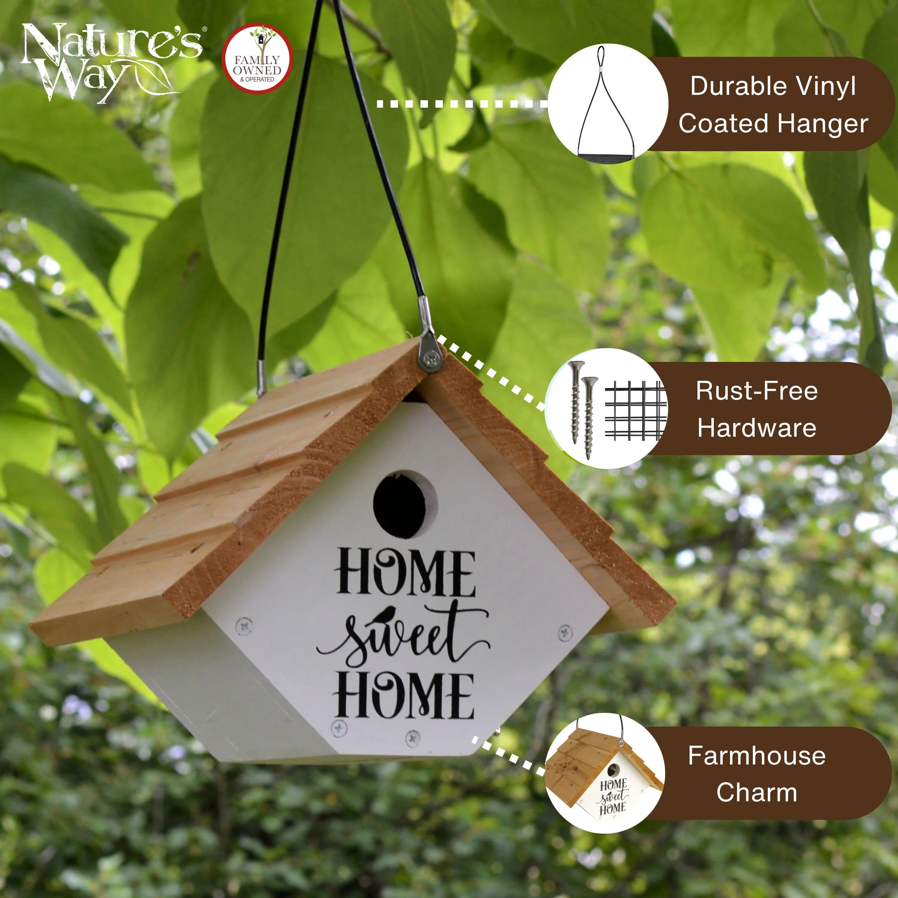 Farmhouse Cedar Wren House - Image 3