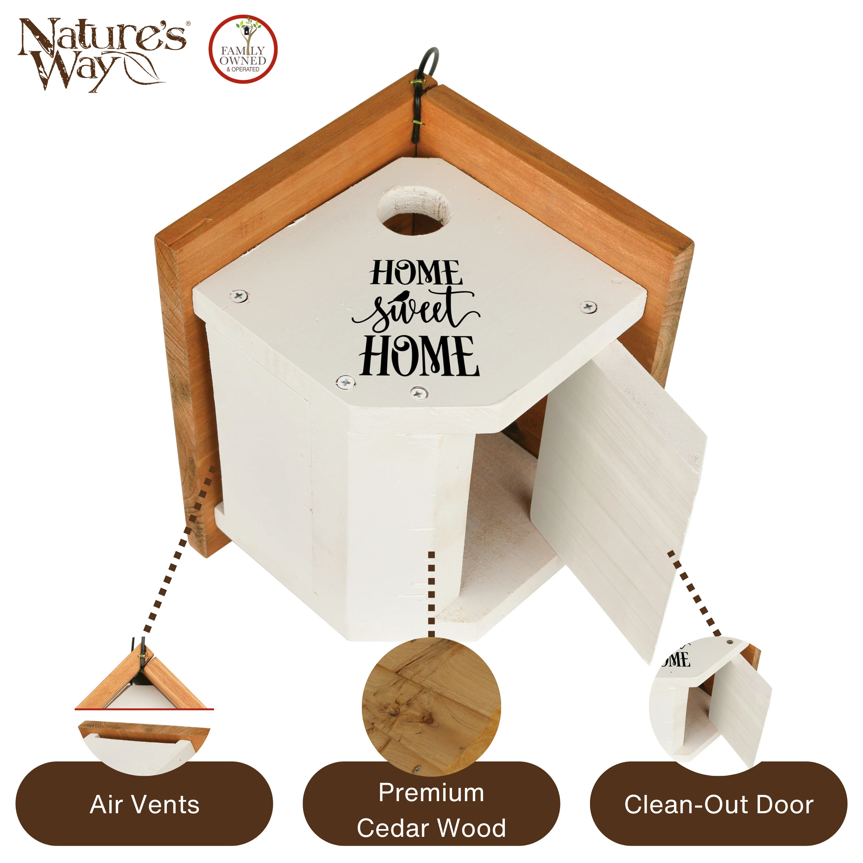 Farmhouse Cedar Wren House - Image 4