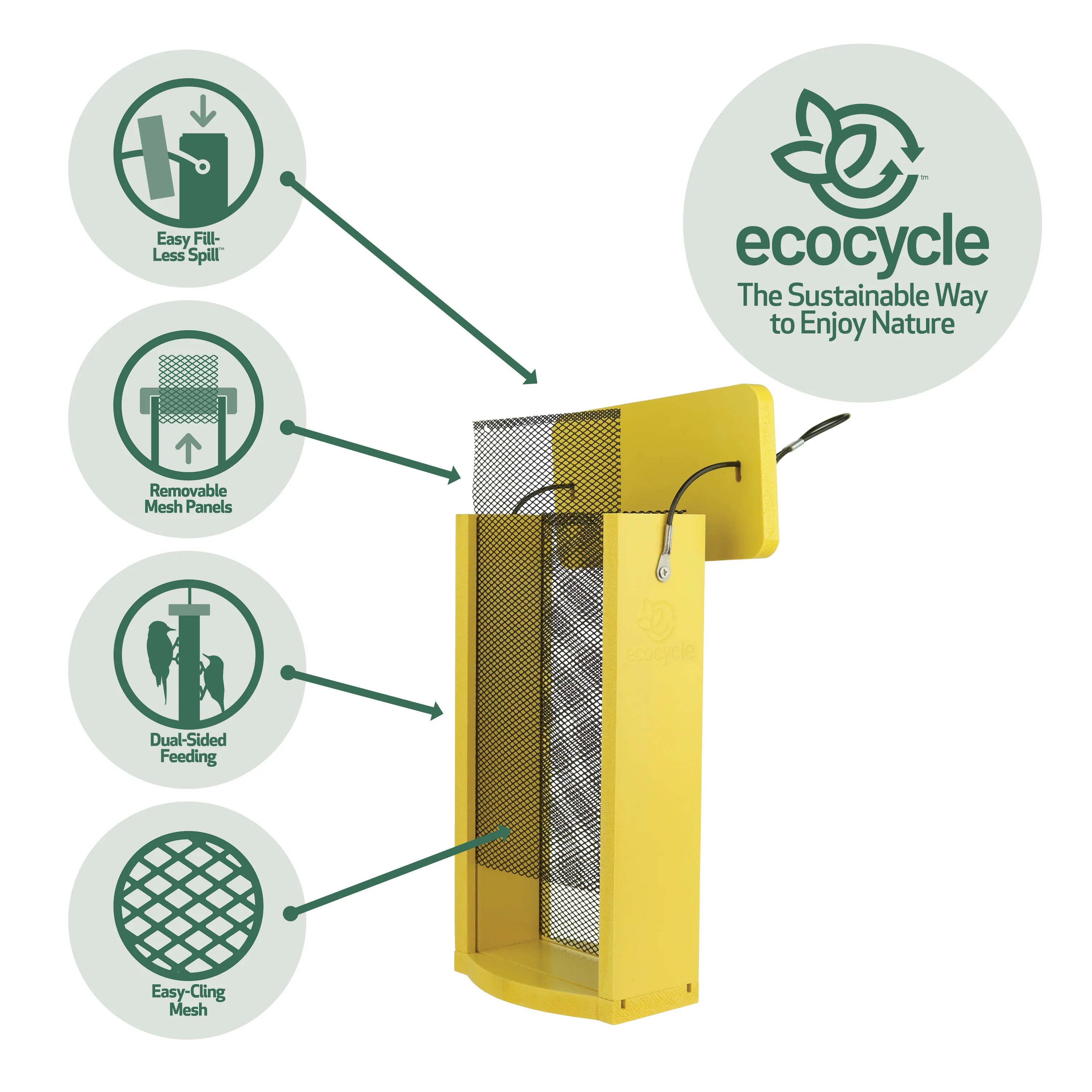 Finch Fare Recycled Plastic Thistle Mesh Bird Feeder - Image 4