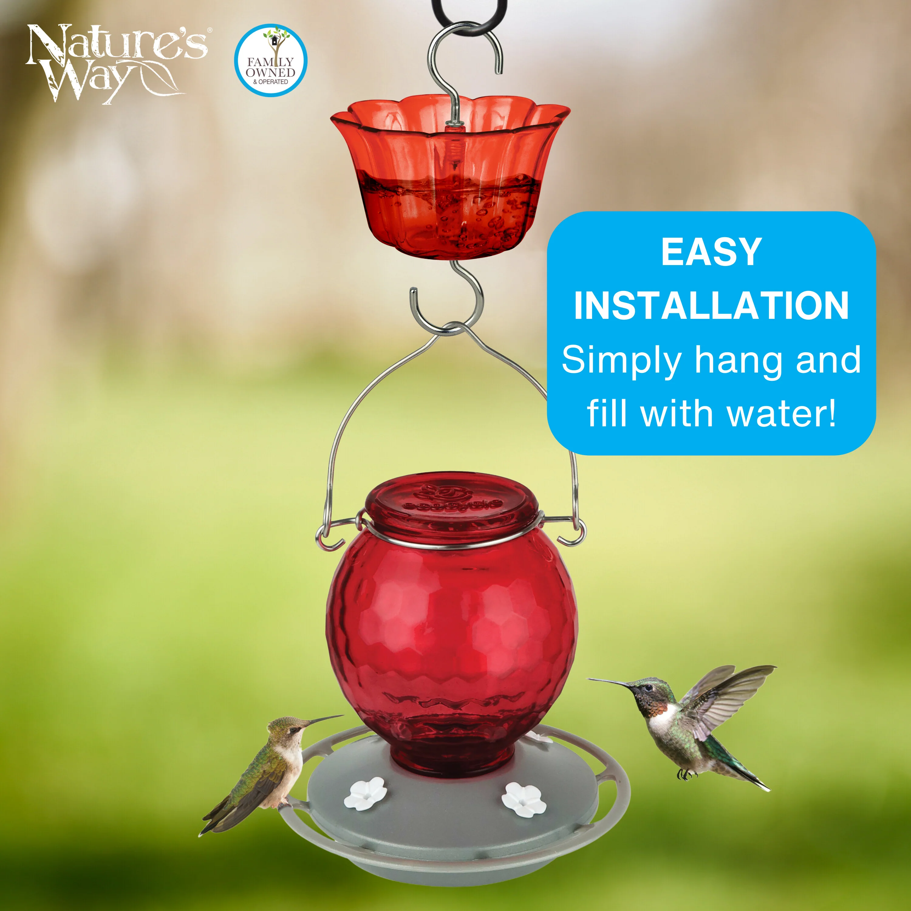 4-Pack Red Hummingbird Feeder Ant Moat - Image 4