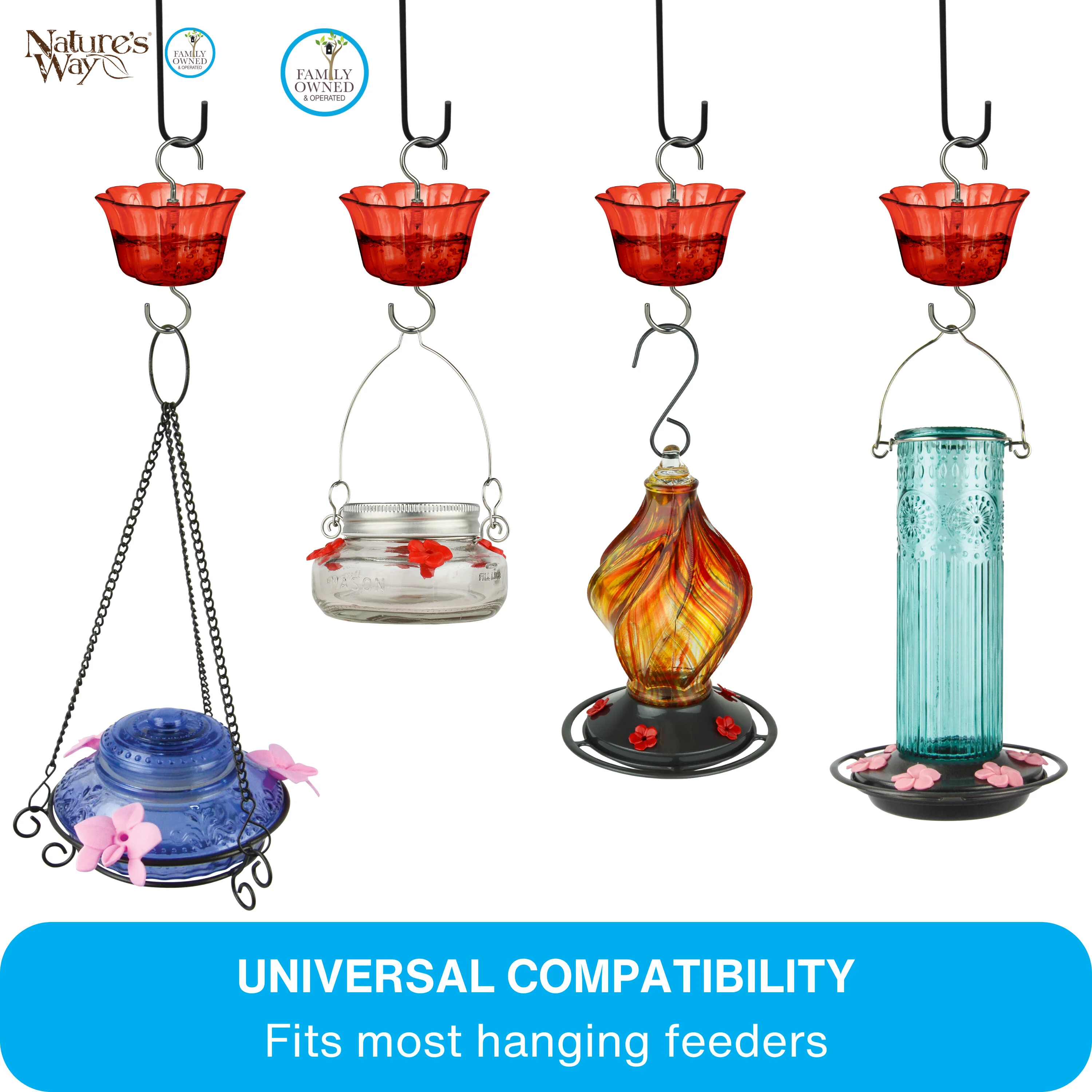 4-Pack Red Hummingbird Feeder Ant Moat - Image 6