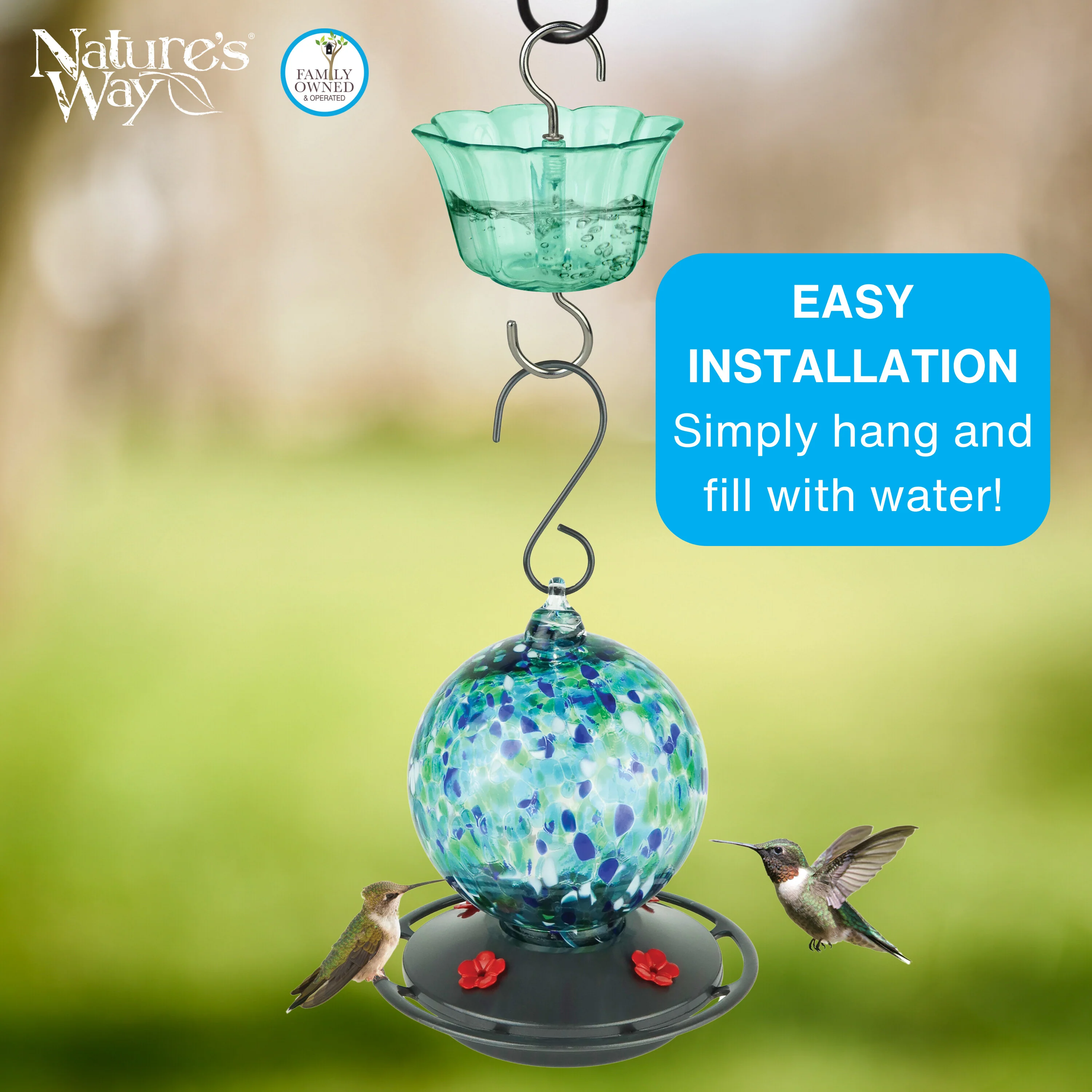 4-Pack Teal Hummingbird Feeder Ant Moat - Image 4