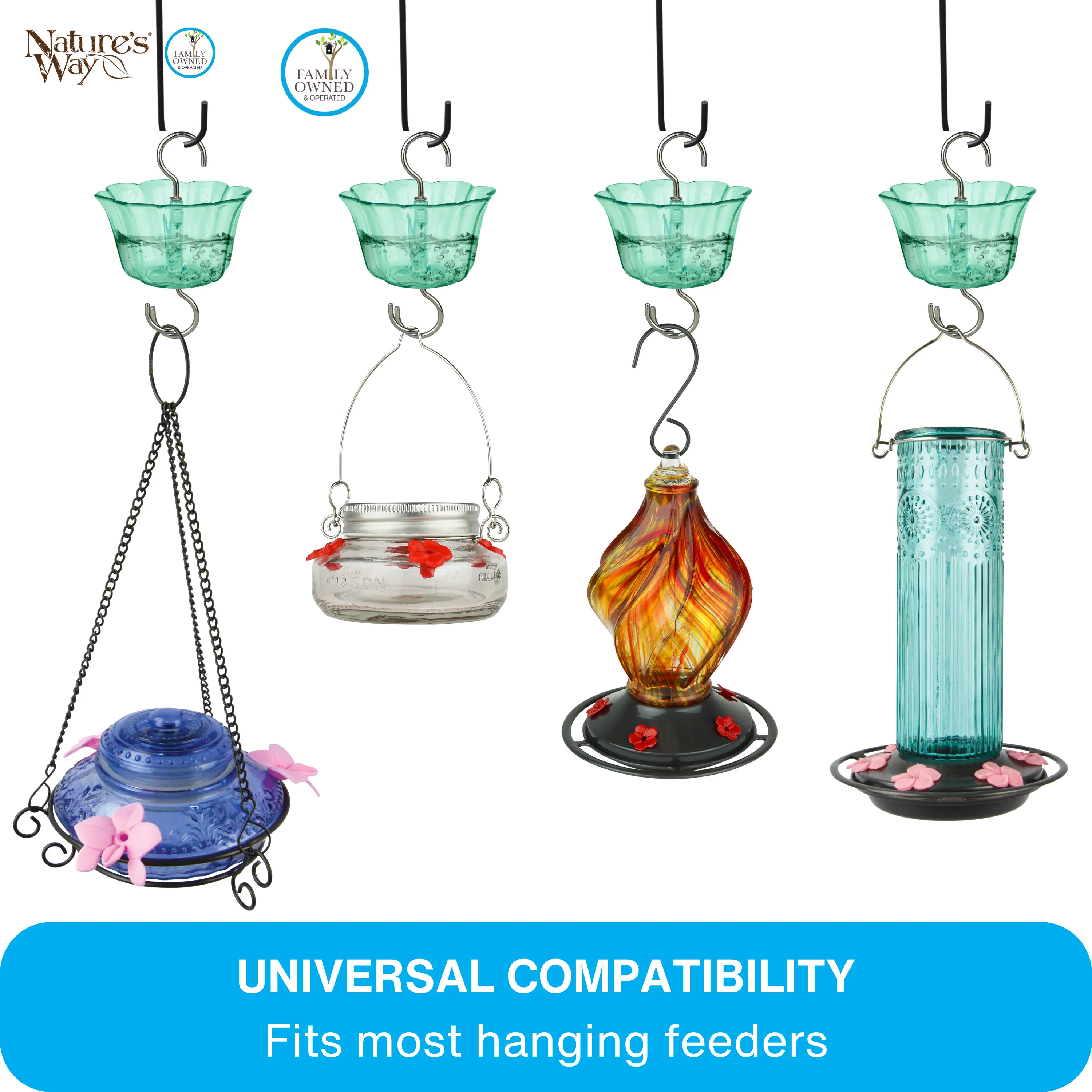 4-Pack Teal Hummingbird Feeder Ant Moat - Image 6