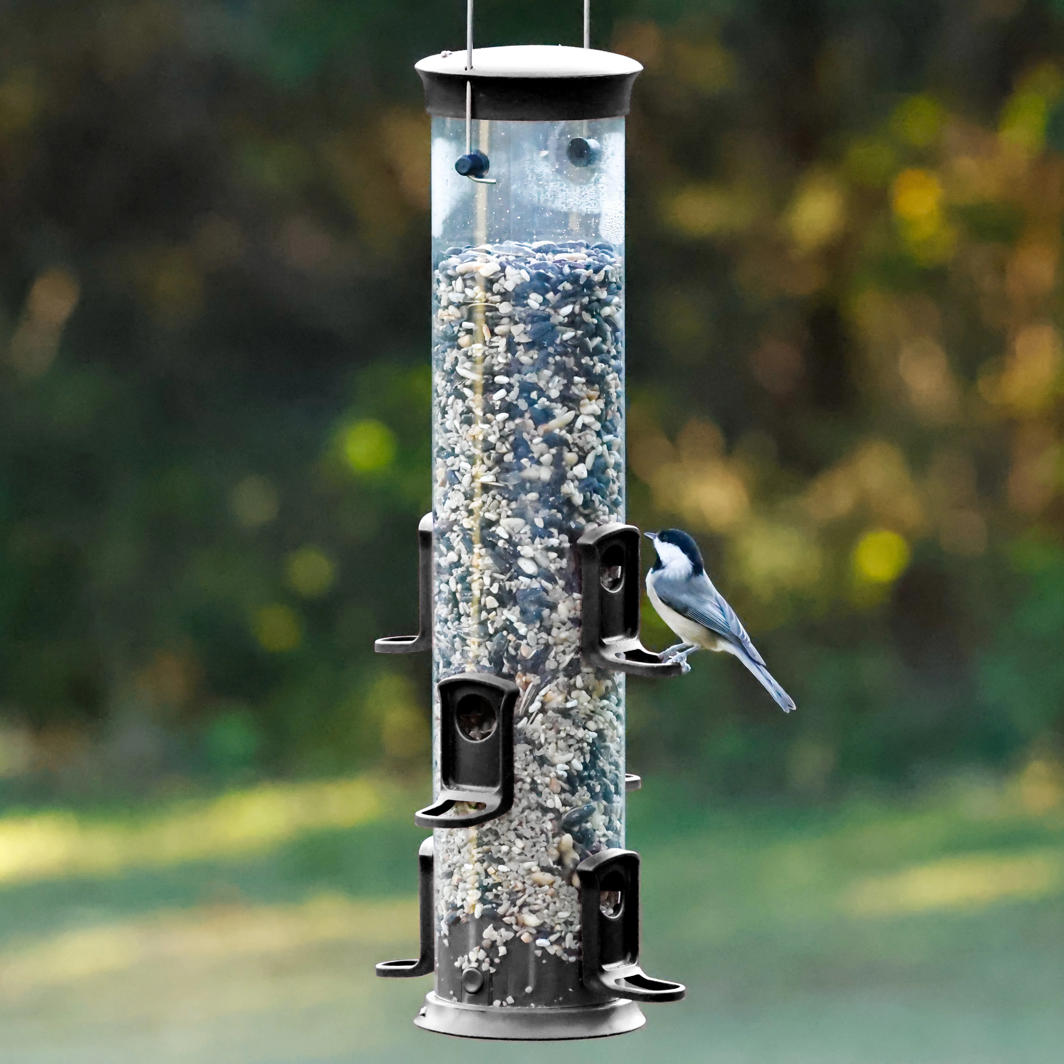 Large Plastic Tube Bird Feeder - Black - Image 9