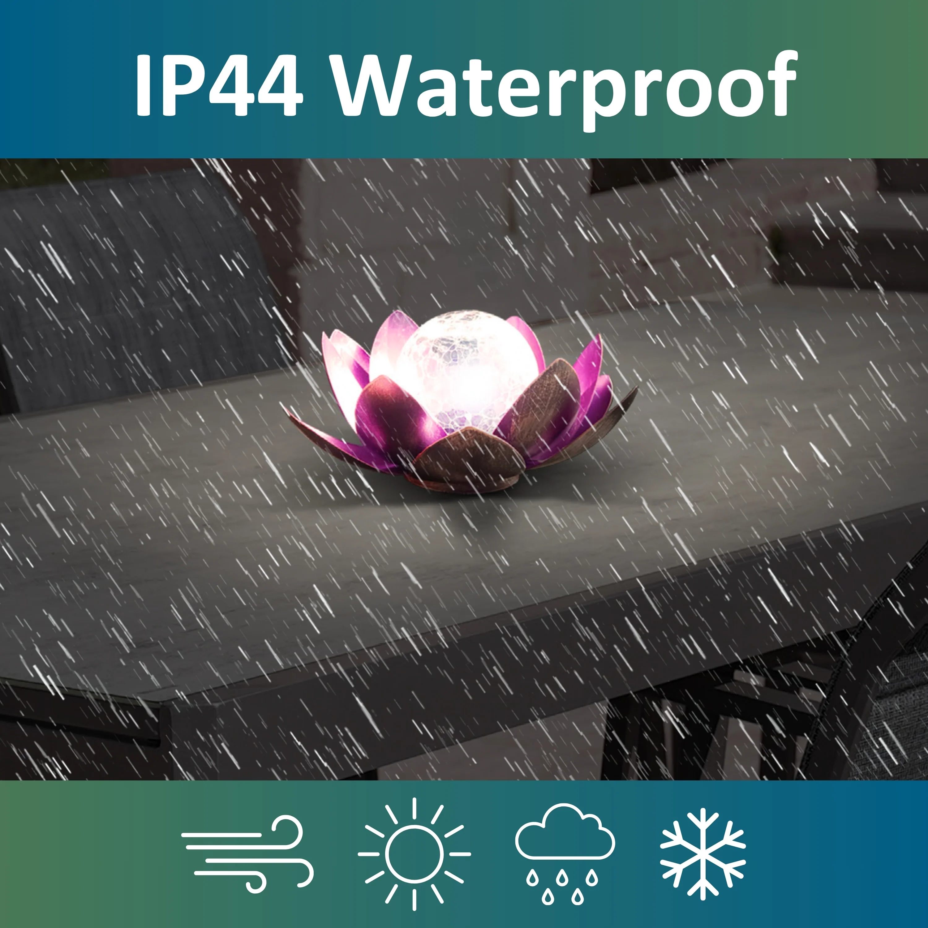 Lotus Flower Solar LED Garden Light - Violet - Image 6