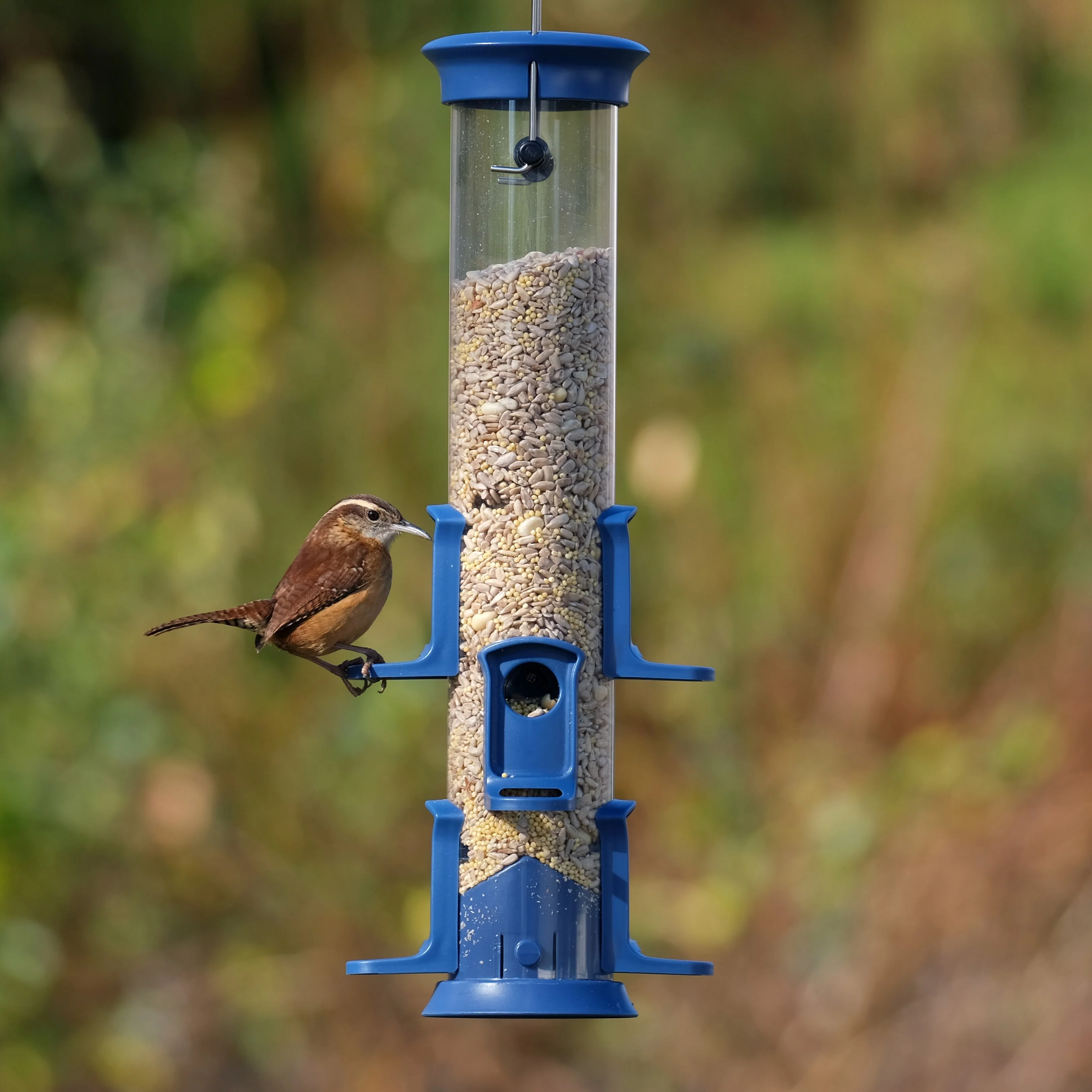 Plastic Tube Bird Feeder - Blue - Image 8