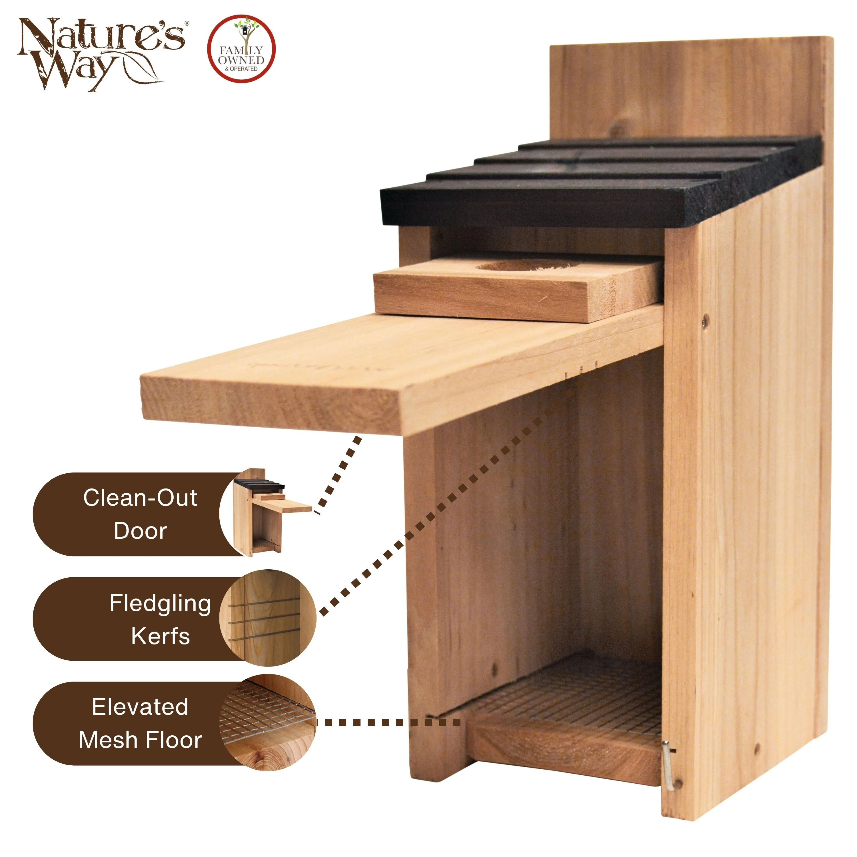 Cedar Bluebird House with Clean-out Door and Predator Guard - Image 4