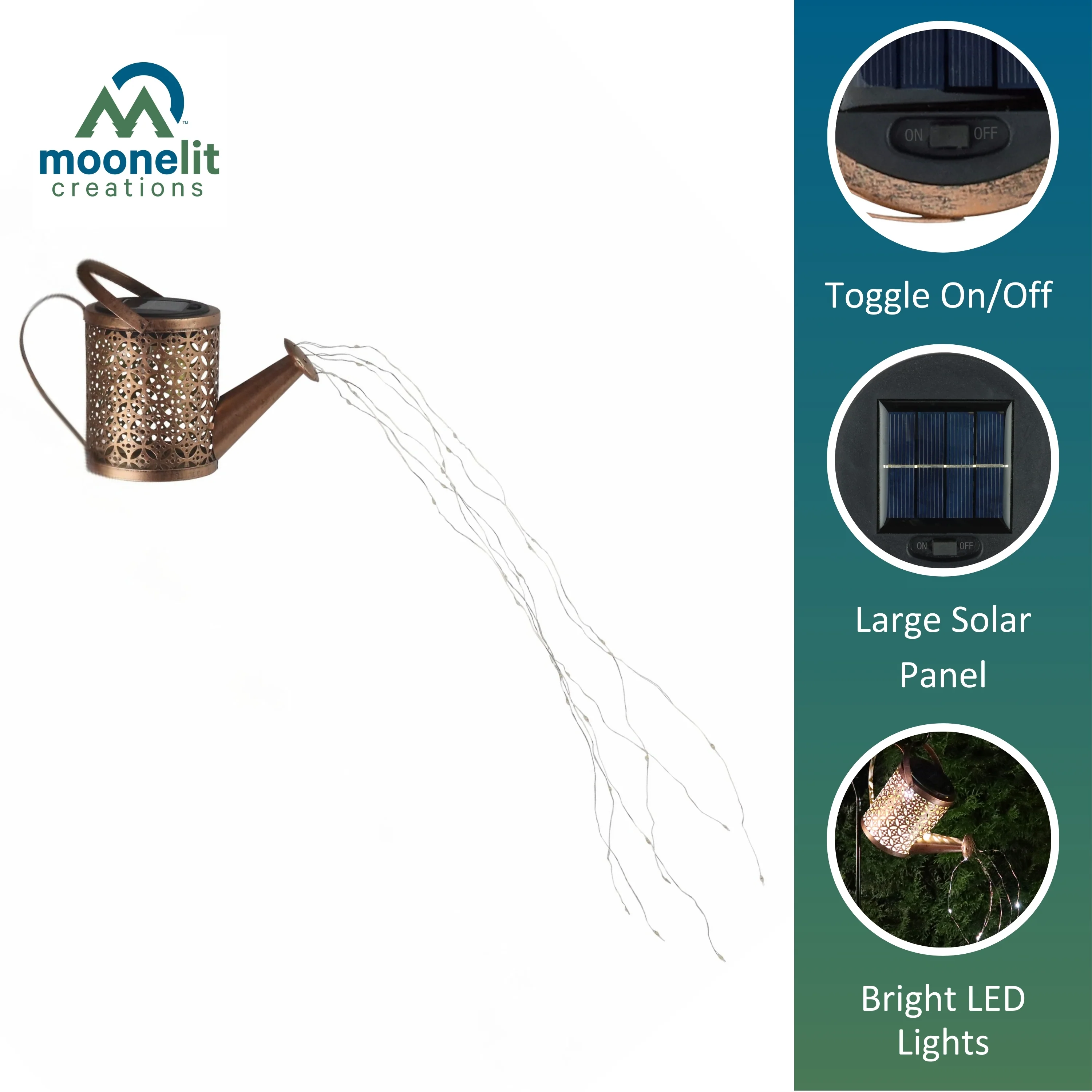 Solar Watering Can Landscape LED Light - Image 3