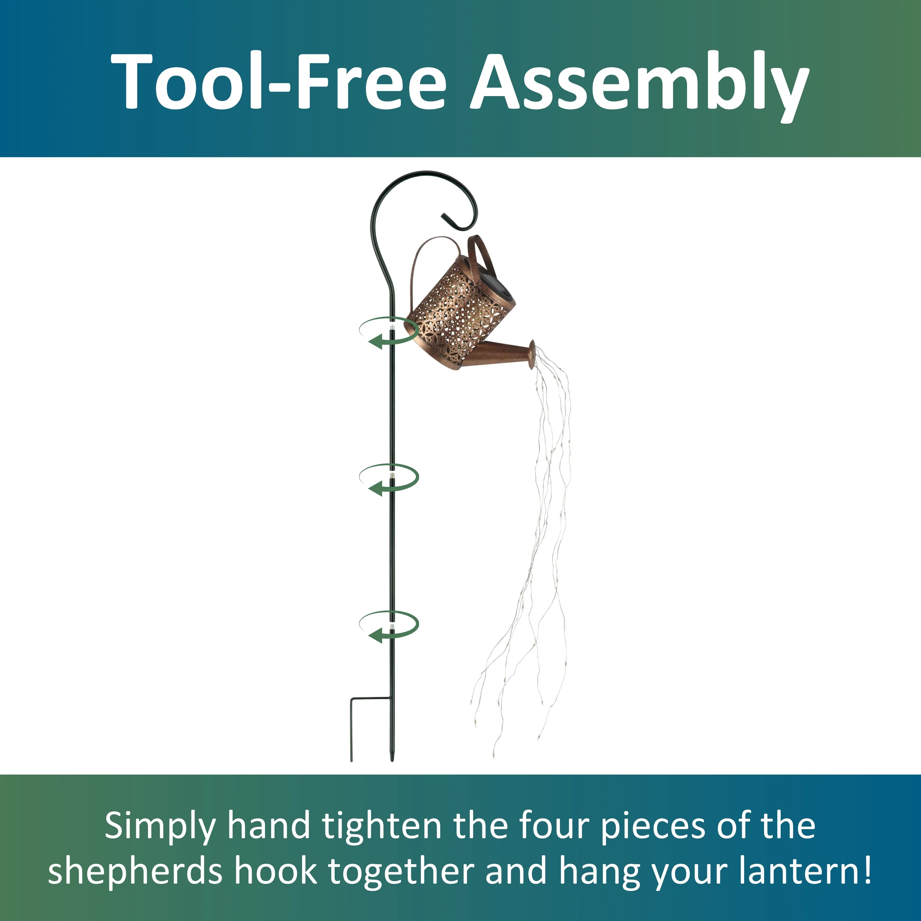 Solar Watering Can Landscape LED Light - Image 4