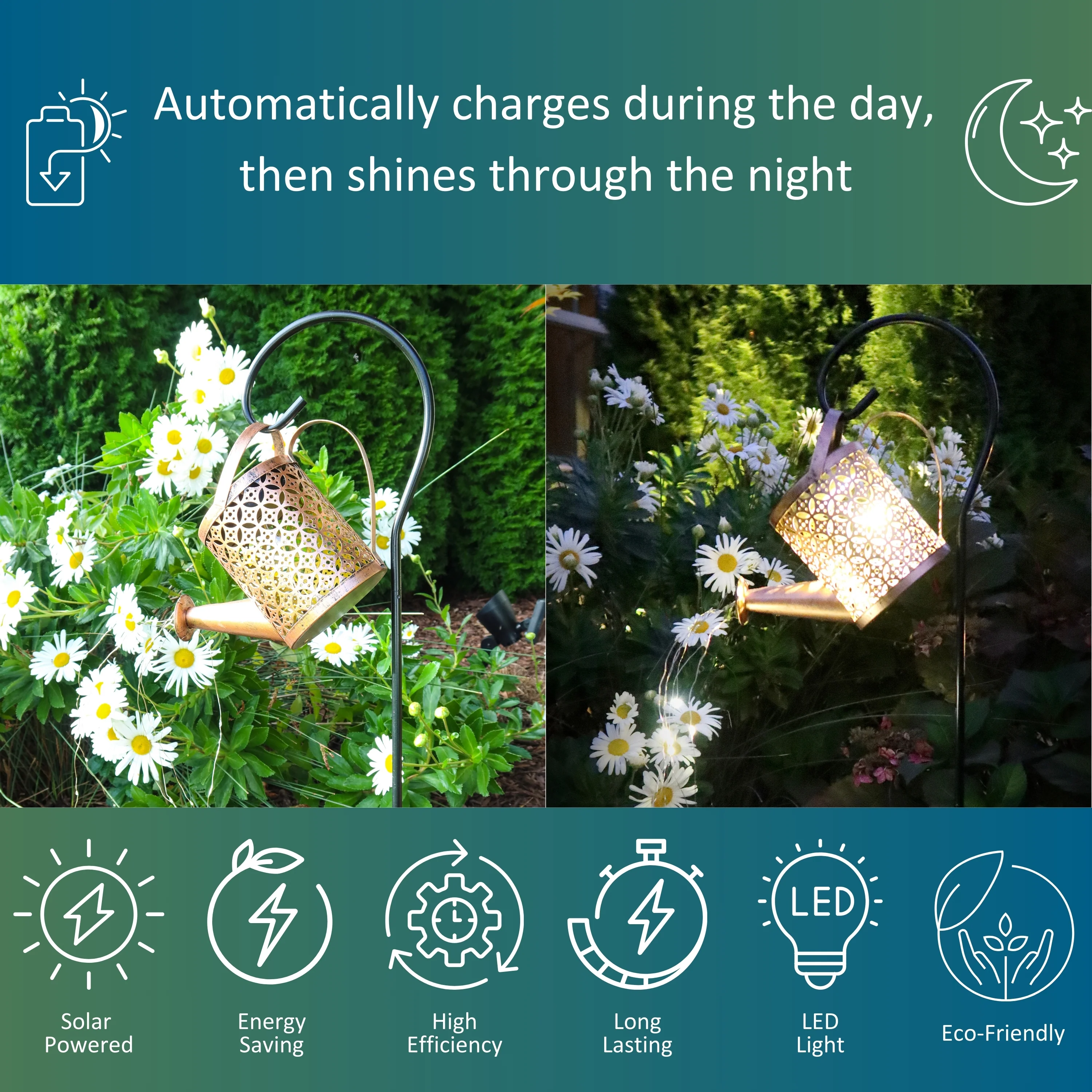 Solar Watering Can Landscape LED Light - Image 5