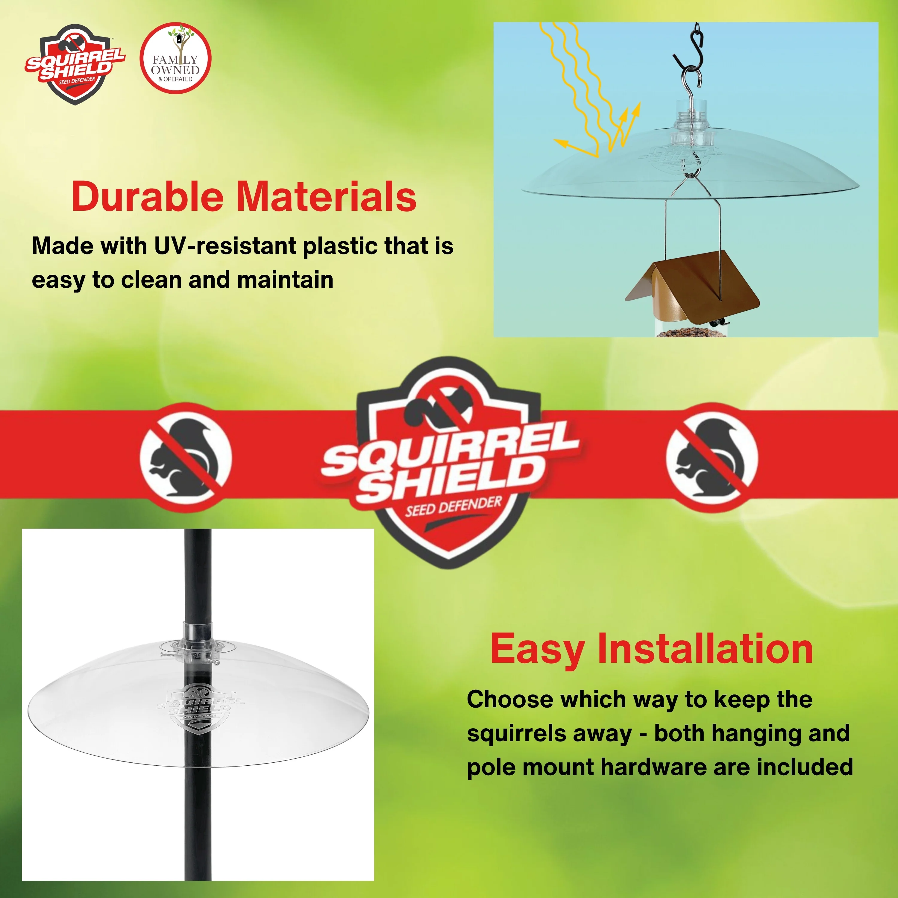 Squirrel Shield Dual-Mount Transparent 16" Squirrel Baffle - Image 6