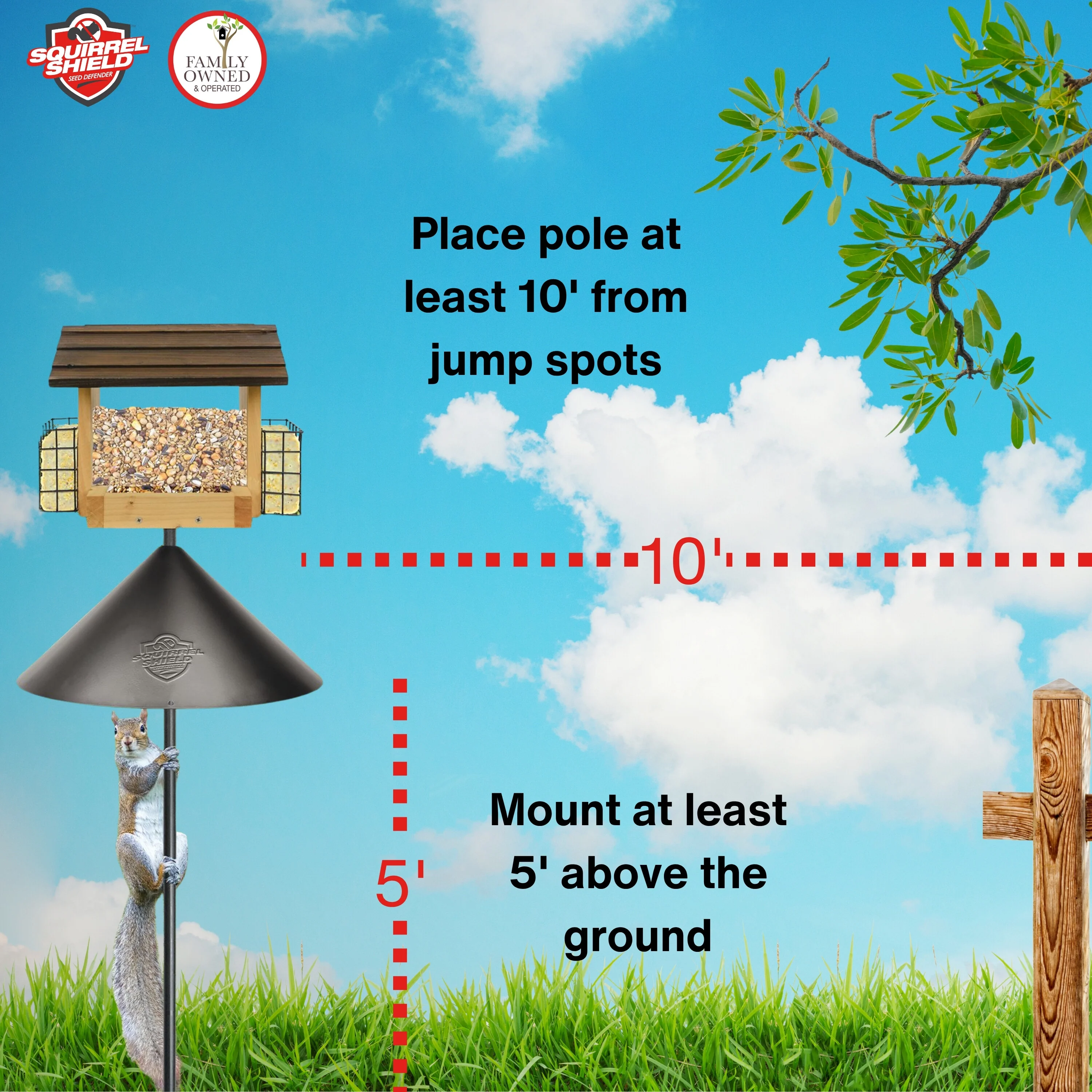 Squirrel Shield Wrap Around Metal 18" Squirrel Baffle - Image 6