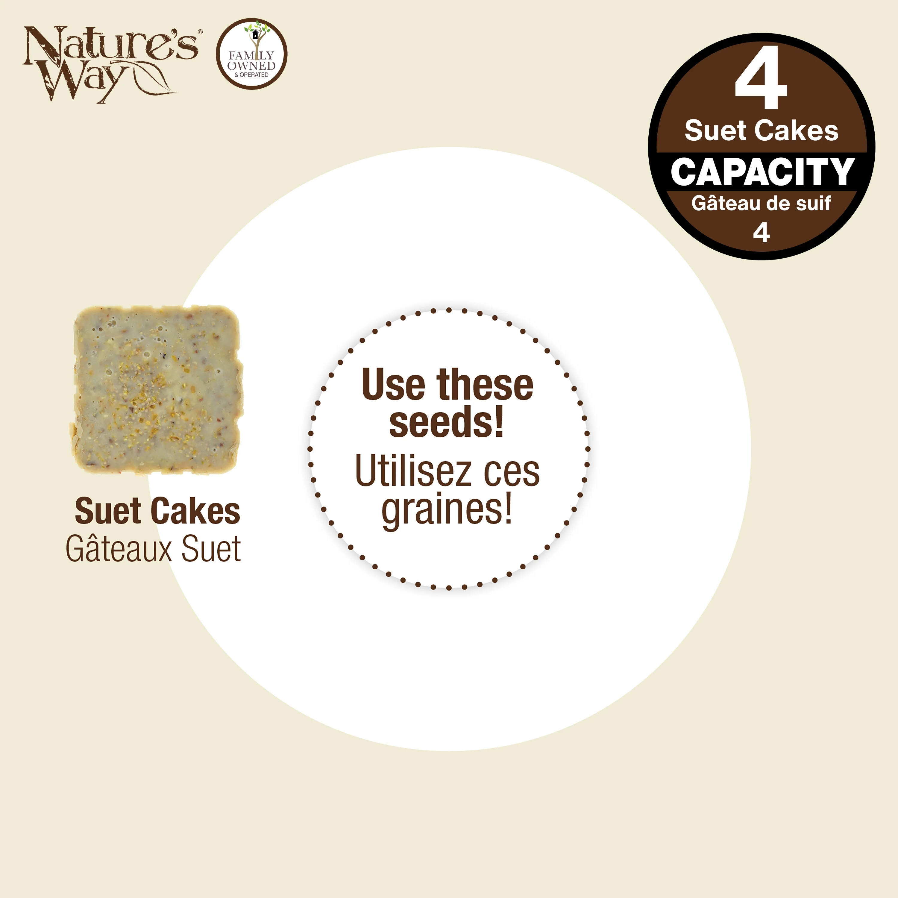 Metal Four Cake Suet Cage Bird Feeder w/ Roof - Four Cake - Image 6