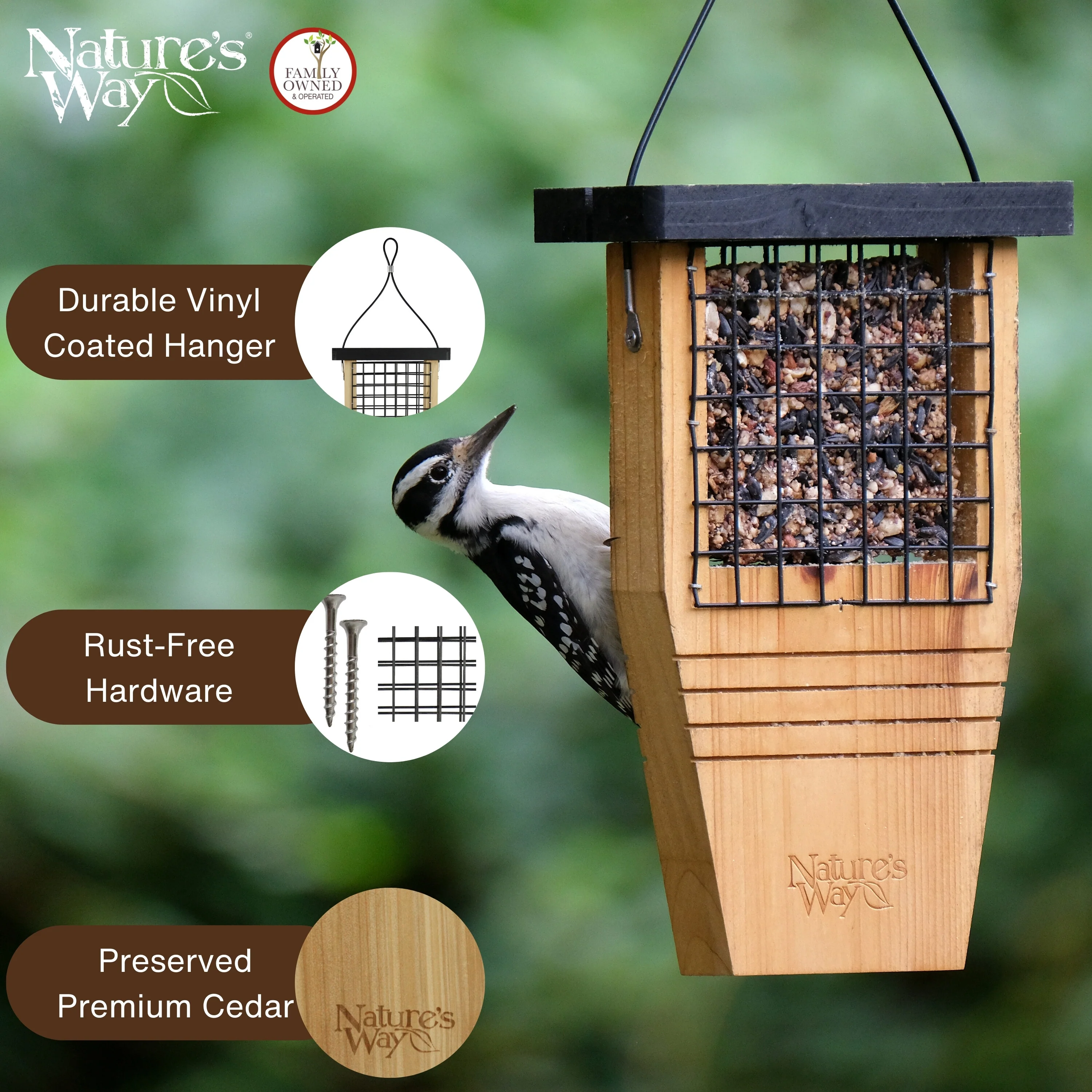 Cedar Tail-Prop Suet Feeder - Image 3
