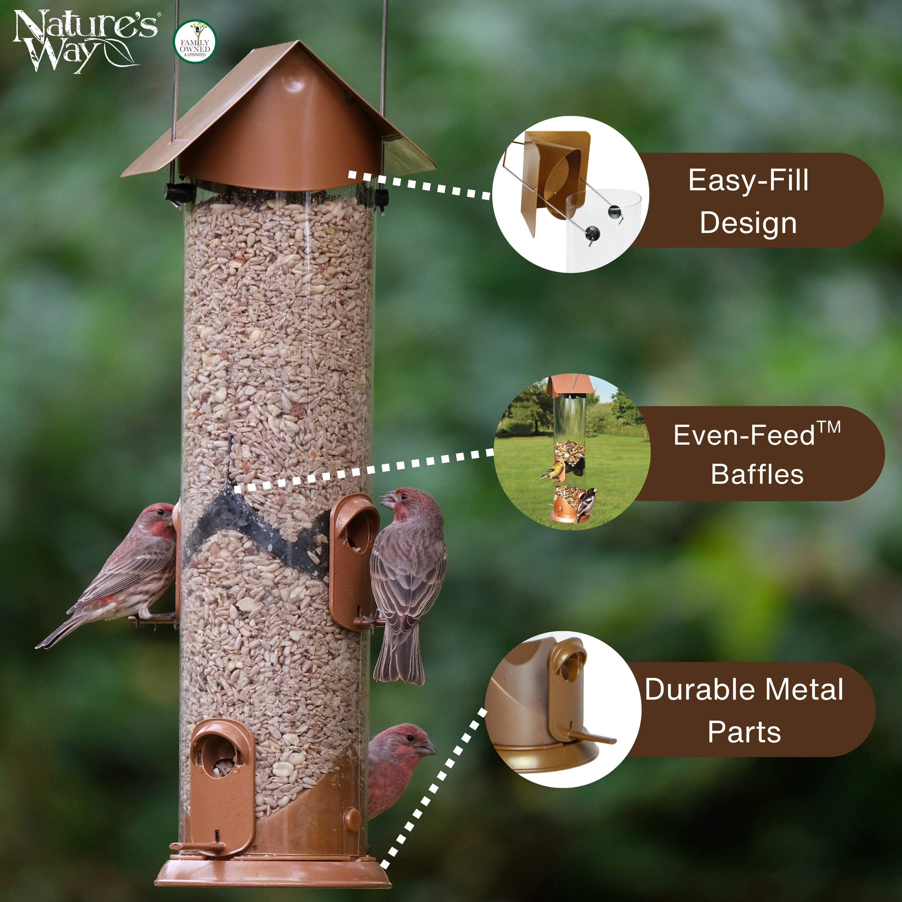 Wide Deluxe Easy Clean Tube Feeder - Image 3